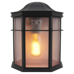 Long Life Lamps Company Vintage Black Outdoor Wall Light Frosted Glass Lantern Zlc080