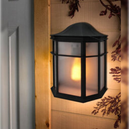 Long Life Lamps Company Vintage Black Outdoor Wall Light Frosted Glass Lantern Zlc080 - thumbnail 8