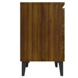 Berkfield Bed Cabinet With Metal Legs Brown Oak 40X30X50 Cm - thumbnail 7