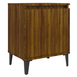 Berkfield Bed Cabinet With Metal Legs Brown Oak 40X30X50 Cm - thumbnail 2