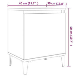 Berkfield Bed Cabinet With Metal Legs Brown Oak 40X30X50 Cm - thumbnail 8