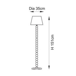 Luminosa Lighting Luminosa Higgledy Gloss Cotswold Green Paint Floor Lamp With Marlin Blue Fabric Ripple Shade 35Cm E27 - thumbnail 8