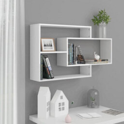 Berkfield Wall Shelf High Gloss White 104X20X58.5 Cm Engineered Wood - thumbnail 1