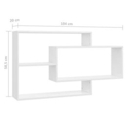 Berkfield Wall Shelf High Gloss White 104X20X58.5 Cm Engineered Wood - thumbnail 6