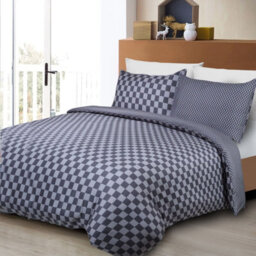 Ameha Printed Duvet Quilt Cover 3 Piece Set Chess Pattern Design Reversible & Skin-Friendly Super King Size (260X220Cm) - thumbnail 7