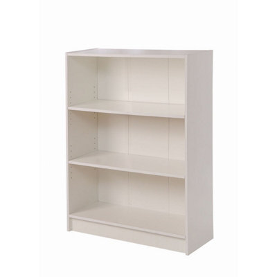Timber Art Design 3 Tier Bookcase Wide Display Shelving Storage Unit Wood Furniture White - image 1