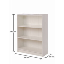 Timber Art Design 3 Tier Bookcase Wide Display Shelving Storage Unit Wood Furniture White - thumbnail 4