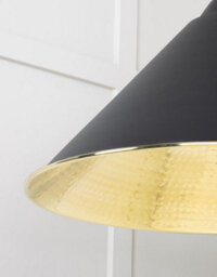 From the Anvil Hammered Brass Hockley Pendant In Elan Black - thumbnail 6