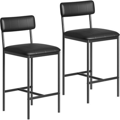 2 Modern Pu Leather Dining Chairs Black - image 1