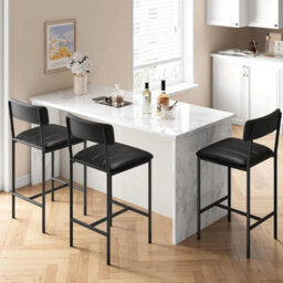 2 Modern Pu Leather Dining Chairs Black - thumbnail 6