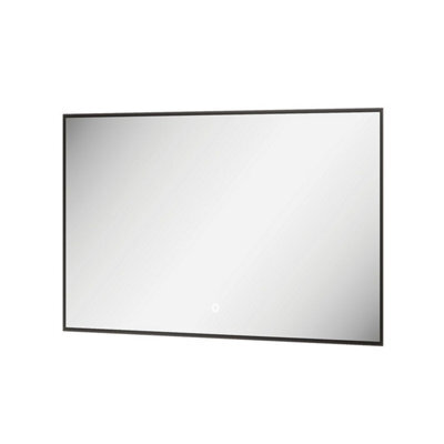 Plum&clay Rio Black Framed Backlit Led Bathroom Mirror With Dual Light (W)80Cm (H)55Cm - image 1