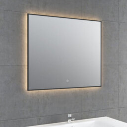 Plum&clay Rio Black Framed Backlit Led Bathroom Mirror With Dual Light (W)80Cm (H)55Cm - thumbnail 2