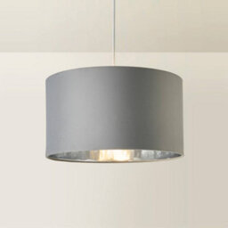 Valuelights Reni Grey Velvet & Silver Inner Drum Ceiling Lamp Shade (D)45Cm - thumbnail 6