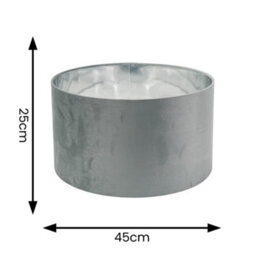 Valuelights Reni Grey Velvet & Silver Inner Drum Ceiling Lamp Shade (D)45Cm - thumbnail 5
