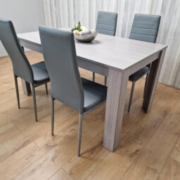 Kosy Koala Modern Grey Rectangle Dining Table Set With 4 Grey Chairs Dining Room Furniture