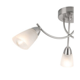 Cosylyte Hallie Bathroom 3 Light Classic Glass Ceiling Light - Brushed Nickel - thumbnail 5