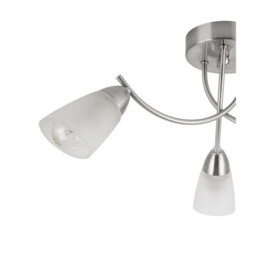 Cosylyte Hallie Bathroom 3 Light Classic Glass Ceiling Light - Brushed Nickel - thumbnail 6