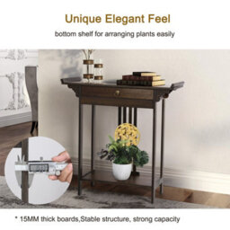 Fativo High Polish Narrow Console Table Hallway Table Entry Decor With Storage Drawer 82Cmh - thumbnail 3