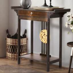 Fativo High Polish Narrow Console Table Hallway Table Entry Decor With Storage Drawer 82Cmh - thumbnail 1