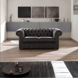 Chesterfield 2 Seater Shelly Havannah Leather Sofa Settee Bespoke In Classic Style - thumbnail 3