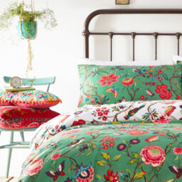 Furn. Pomelo Tropical Floral Reversible Duvet Cover Set, Single, Green - thumbnail 2
