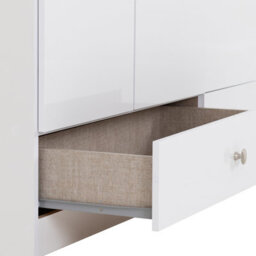 Seconique Denver 3 Door 2 Drawer Mirrored Wardrobe - White Gloss - thumbnail 7