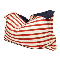 rucomfy Beanbags Rucomfy Adults Squarbie Bean Bag - Indoor Or Outdoor Bean Bag Lounger Chair Red Striped Print - thumbnail 4