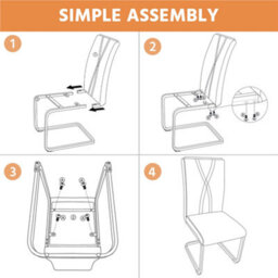 Yaheetech 2Pcs Black Faux Leather Dining Chairs With Metal Legs - thumbnail 8