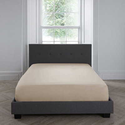 Appletree Premium 200Tc Plain Dye Natural 100% Percale Cotton Natural Fitted Bed Sheet - image 1