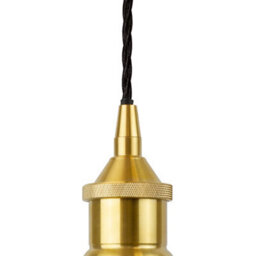 Mint Green Worcester Painted Dome Pendant Light With Polished Brass Lamp Holder And Black Twisted Cable - Se Home - thumbnail 2