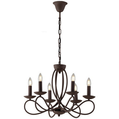 Luminosa Lighting Luminosa Ginevra 6 Light Chandeliers Corten 56X42Cm - image 1