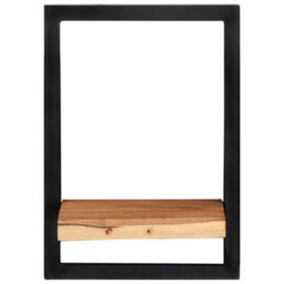 Berkfield Wall Shelves 2 Pcs 25X25X35 Cm Solid Wood Acacia And Steel - thumbnail 4