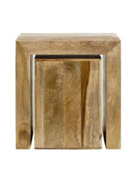 Buttercup Farm Dakota Cube Nest Tables - Mango Wood - L35 X W50 X H54 Cm - Light Finish - thumbnail 2