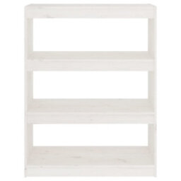 Berkfield Book Cabinet/room Divider White 80X30X103.5 Cm Solid Wood Pine - thumbnail 5