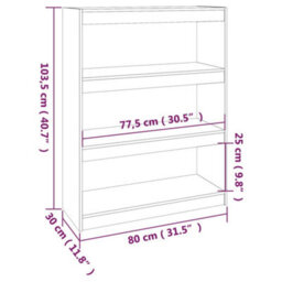 Berkfield Book Cabinet/room Divider White 80X30X103.5 Cm Solid Wood Pine - thumbnail 8