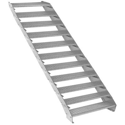 MonsterShop Height Adjustable Metal Staircase 11 Steps - 900mm Wide - image 1