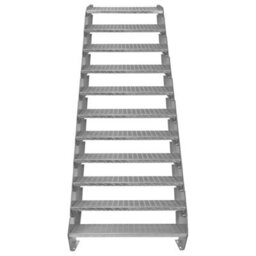 MonsterShop Height Adjustable Metal Staircase 11 Steps - 900mm Wide - thumbnail 2