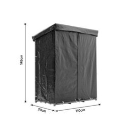 Breeins 110Cm W X 70Cm D Metal Firewood Rack Holder Metal Tube Log Storage With Pe Cover, Black - thumbnail 9
