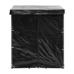 Breeins 110Cm W X 70Cm D Metal Firewood Rack Holder Metal Tube Log Storage With Pe Cover, Black - thumbnail 5
