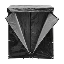 Breeins 110Cm W X 70Cm D Metal Firewood Rack Holder Metal Tube Log Storage With Pe Cover, Black - thumbnail 6