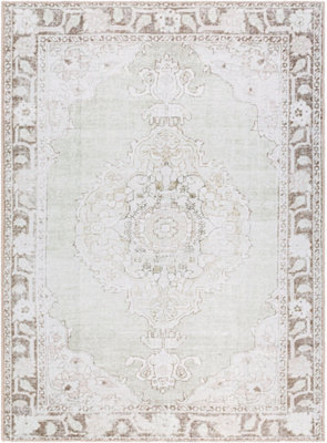 Livabliss Our Pnw Home Rainier-Washable Grey Brown Green Traditional Vintage Boho Living Dining Bedroom Rug 160 X 220 Cm Easy Care - image 1