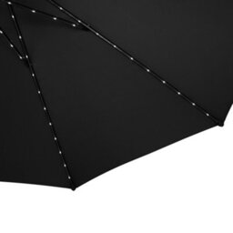 MonsterShop Led Tilt Parasol 2.7M Black Umbrella With Base Garden Patio Sun Solar Lights - thumbnail 8