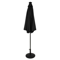 MonsterShop Led Tilt Parasol 2.7M Black Umbrella With Base Garden Patio Sun Solar Lights - thumbnail 2
