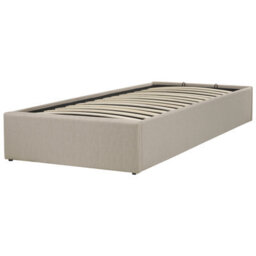 Beliani Ottoman Bed Without Headboard Fabric Dinan 90 X 200 Cm (Eu Single) Taupe - thumbnail 5