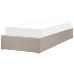 Beliani Ottoman Bed Without Headboard Fabric Dinan 90 X 200 Cm (Eu Single) Taupe - thumbnail 6