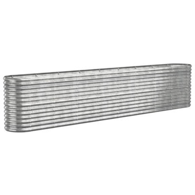 Berkfield Durable Garden Planter Powder-Coated Steel 332X40X68 Cm Silver - image 1