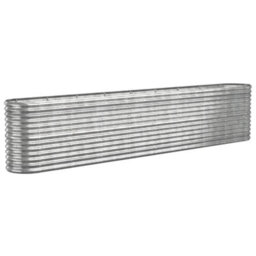 Berkfield Durable Garden Planter Powder-Coated Steel 332X40X68 Cm Silver