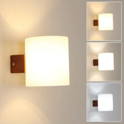Indoor Wall Light Wood Wall Lamp 3000K 4500K 6500K Glass Wall Lamp Bedroom - thumbnail 1