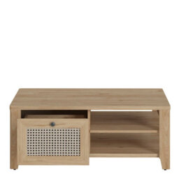 Wyld Haus Monza Natural Oak And Rattan Coffee Table With 1 Drawer - thumbnail 6