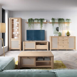 Wyld Haus Monza Natural Oak And Rattan Coffee Table With 1 Drawer - thumbnail 3